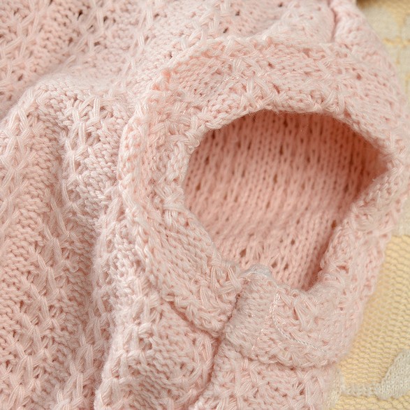 犬服 花柄刺繍スカート付きリボン装飾ニットワンピース