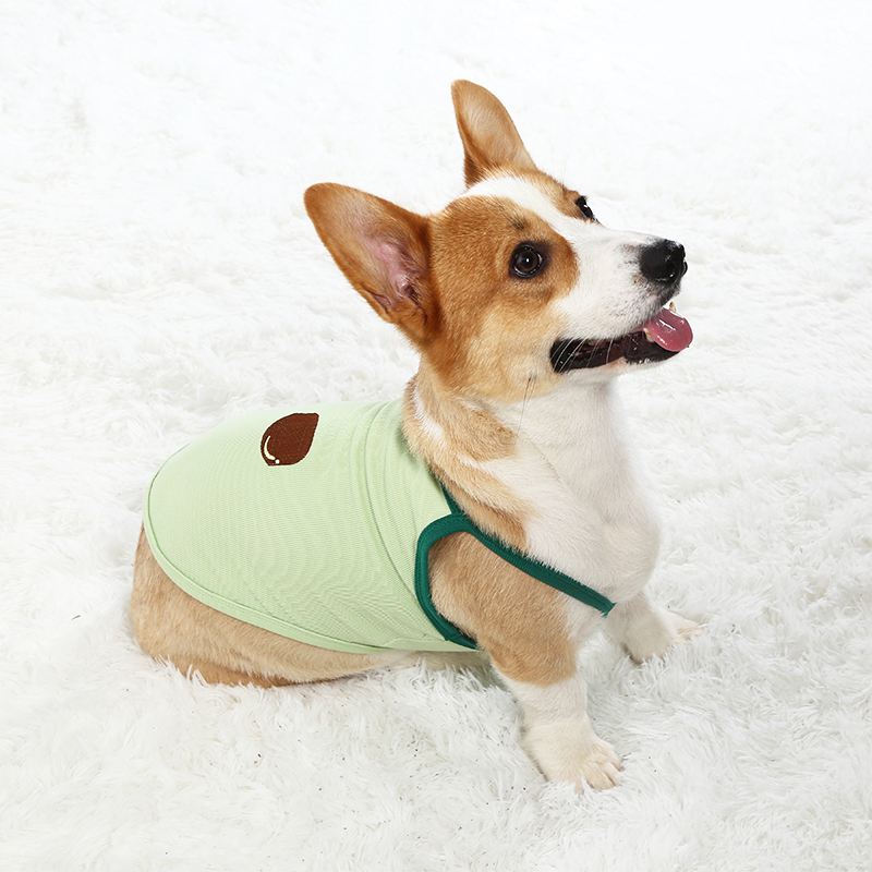 犬服 小花刺繍ワンポイントタンクトップ型犬服