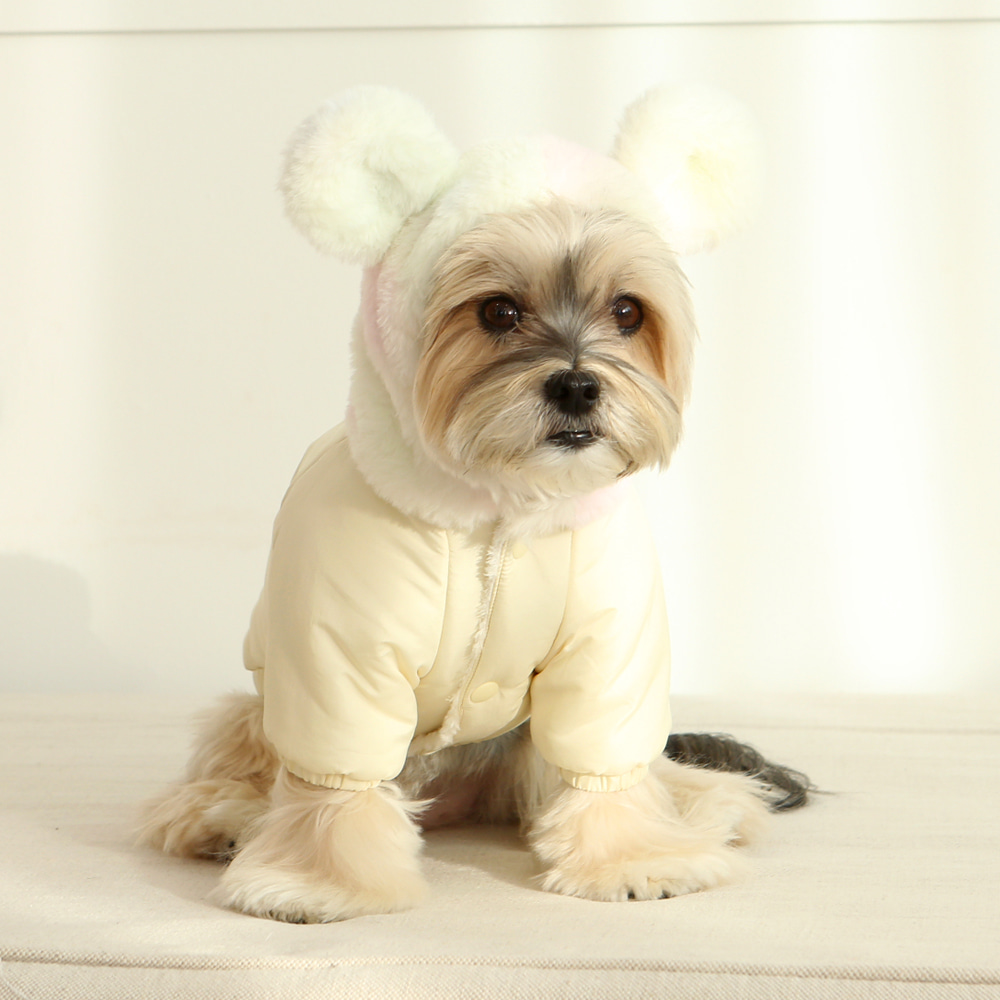 犬服 ふわもこくまさんダウンジャケット