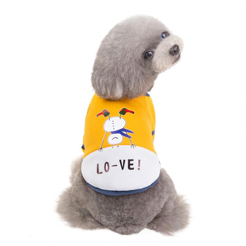 犬服 愛らしい雪だるま柄長袖ニット犬服