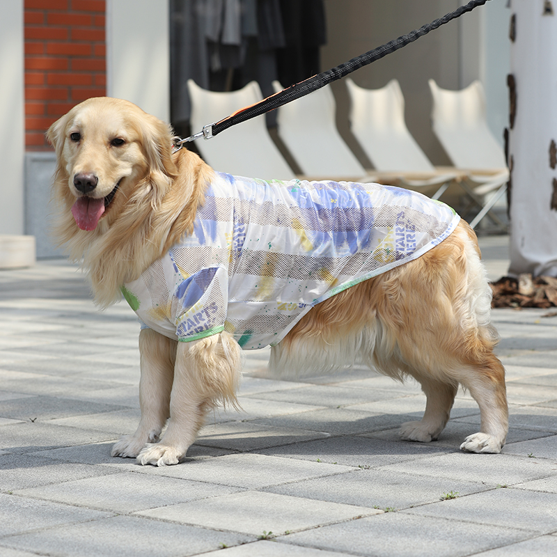 犬服 涼やか水彩メッシュトレーナー