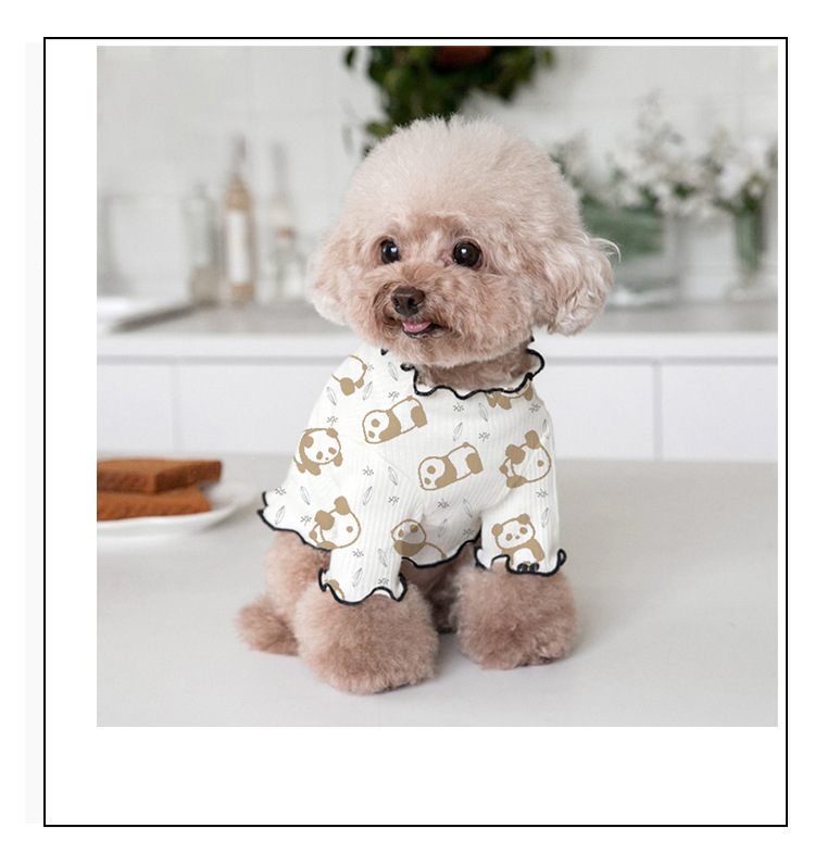 犬服 愛らしいぱんだ総柄ワンピース風トレーナー