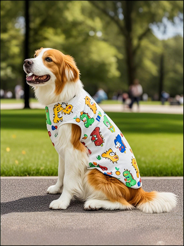 犬服 ほのぼの動物柄クールベスト