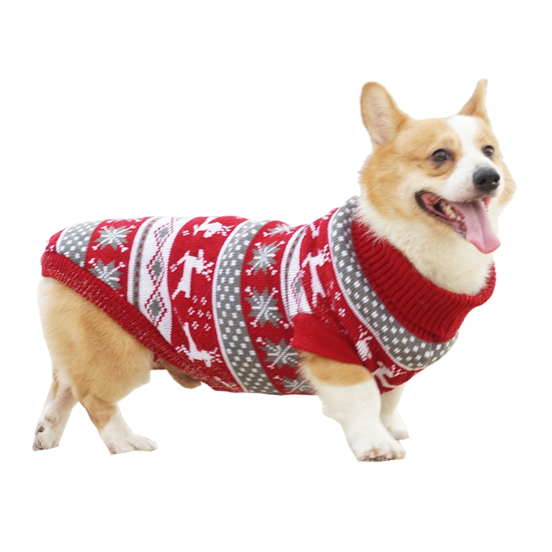 犬服 北欧風ノルディック柄ニットセーター