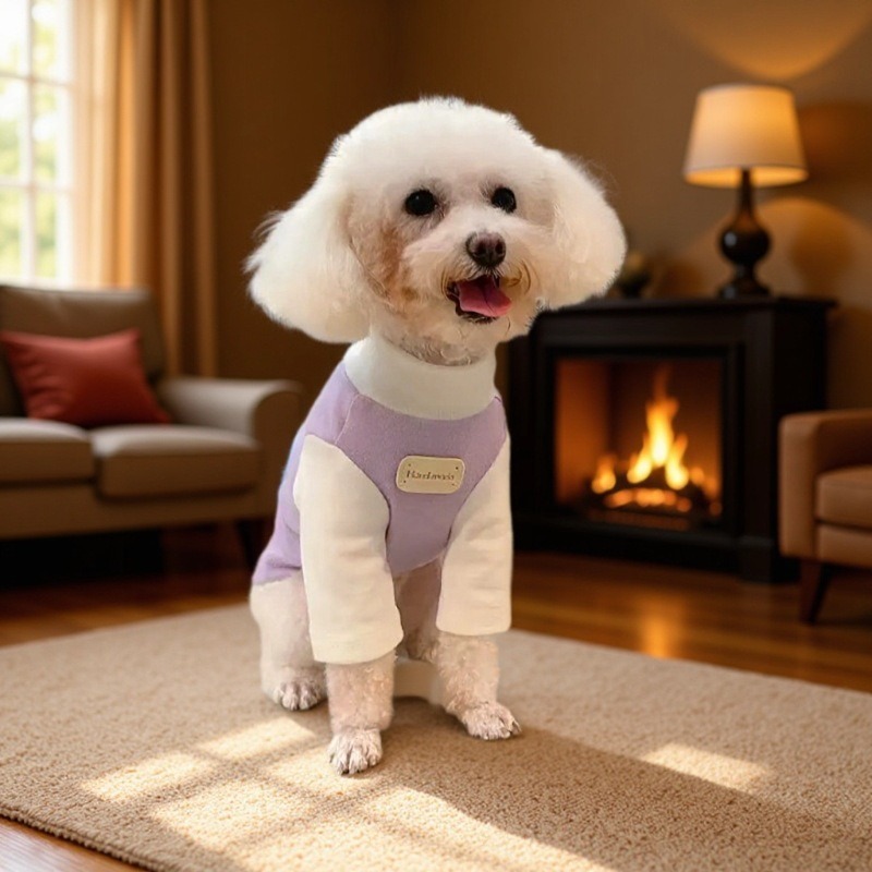 犬服 配色切替デザイン柔らか素材トレーナー