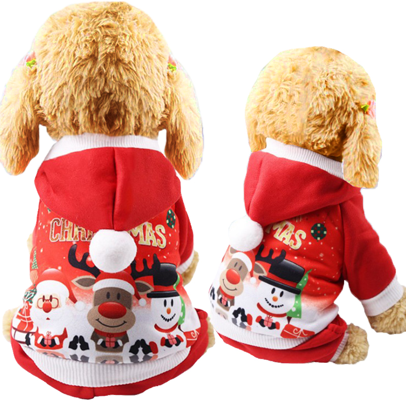 犬服 北欧幾何学模様のもこもこボンボン付きパーカー