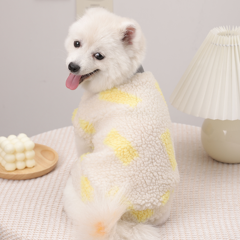 犬服 もこもこボア素材のハート柄あったかトレーナー