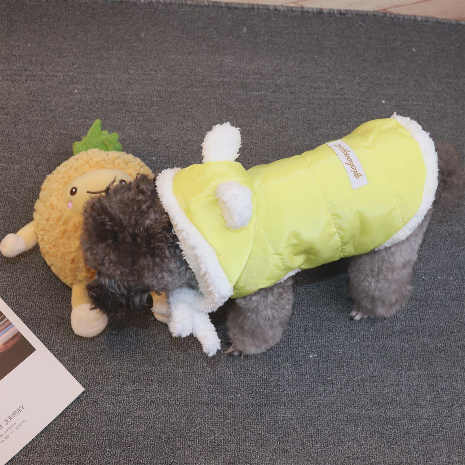 犬服 もこもこポンポンパーカー