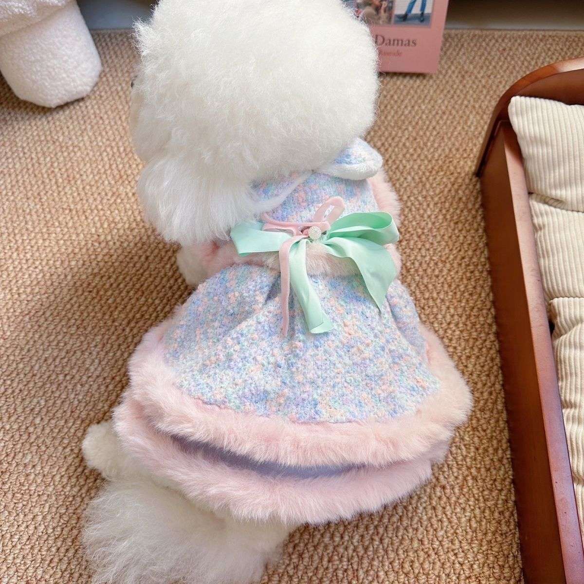 犬服 ふわもこお姫様ワンピース