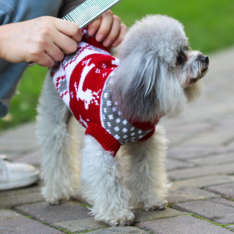 犬服 北欧風トナカイ柄あったかニットセーター