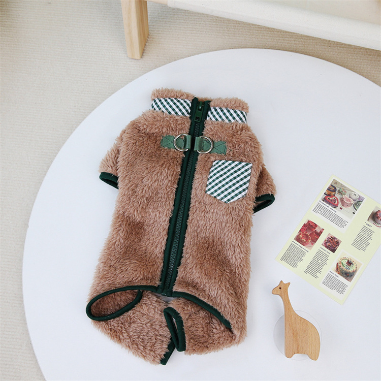犬服 小型犬用もこもこ暖かベスト秋冬