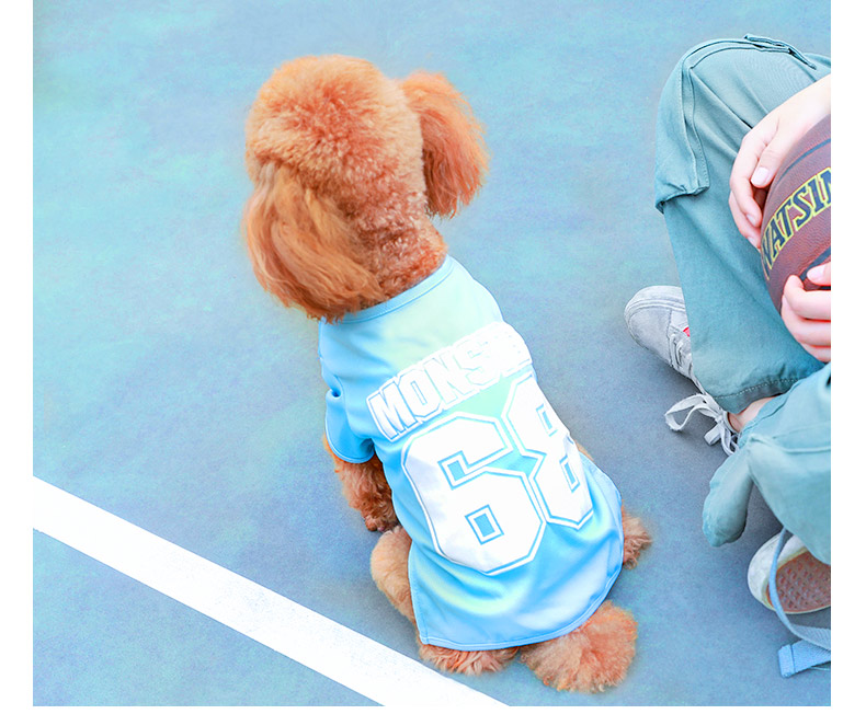 犬服 運動番号プリント半袖犬用Tシャツ