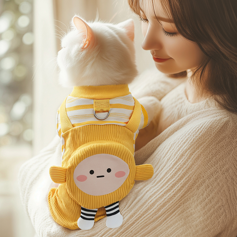 犬服 まんまるお顔のぬいぐるみニット