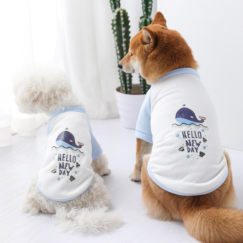 犬服 海の仲間とお日様プリント半袖シャツ