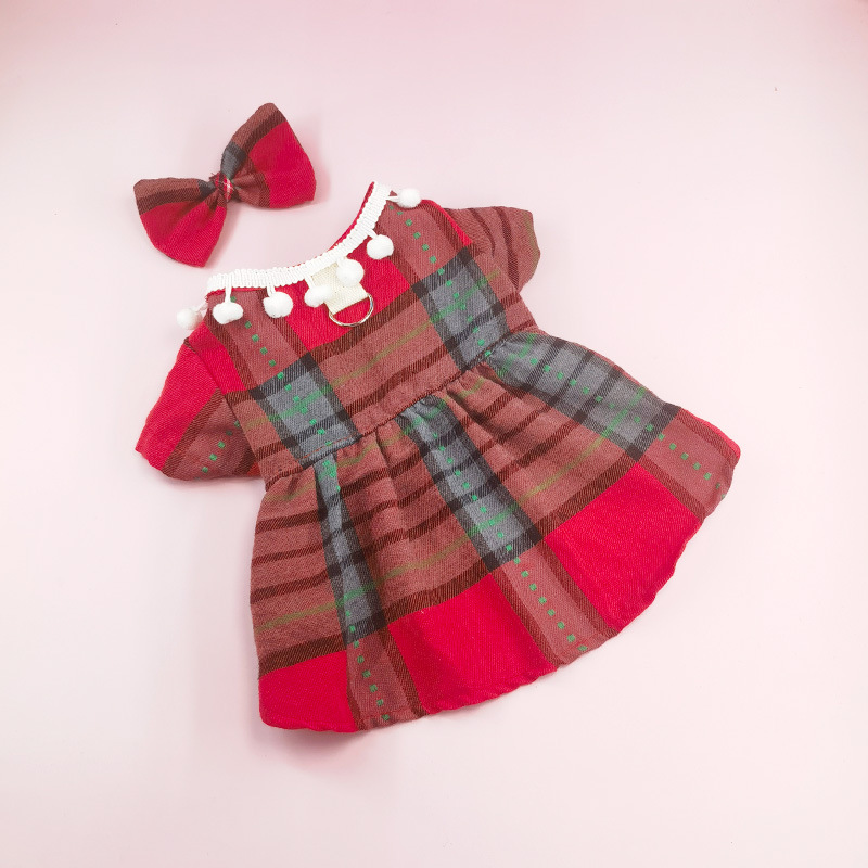 犬服 クラシックチェック柄トレーナー背中リング付き