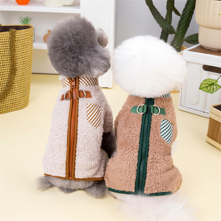 犬服 小型犬用もこもこ暖かベスト秋冬