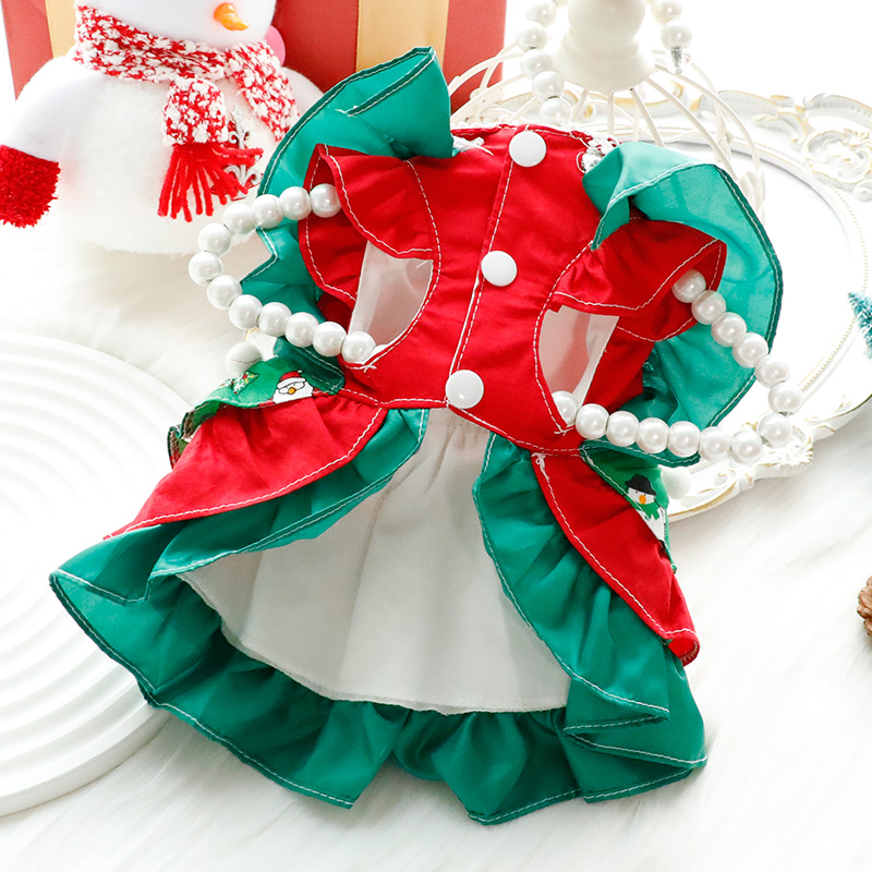 犬服 聖夜の天使ワンピース大型犬用装飾服