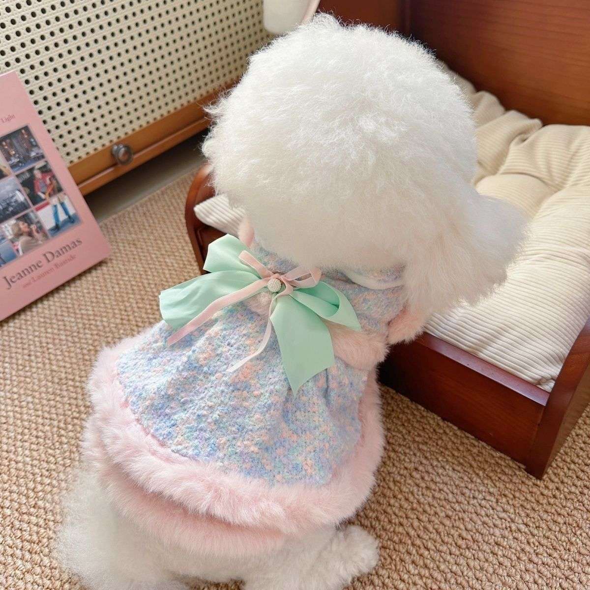 犬服 ふわもこお姫様ワンピース