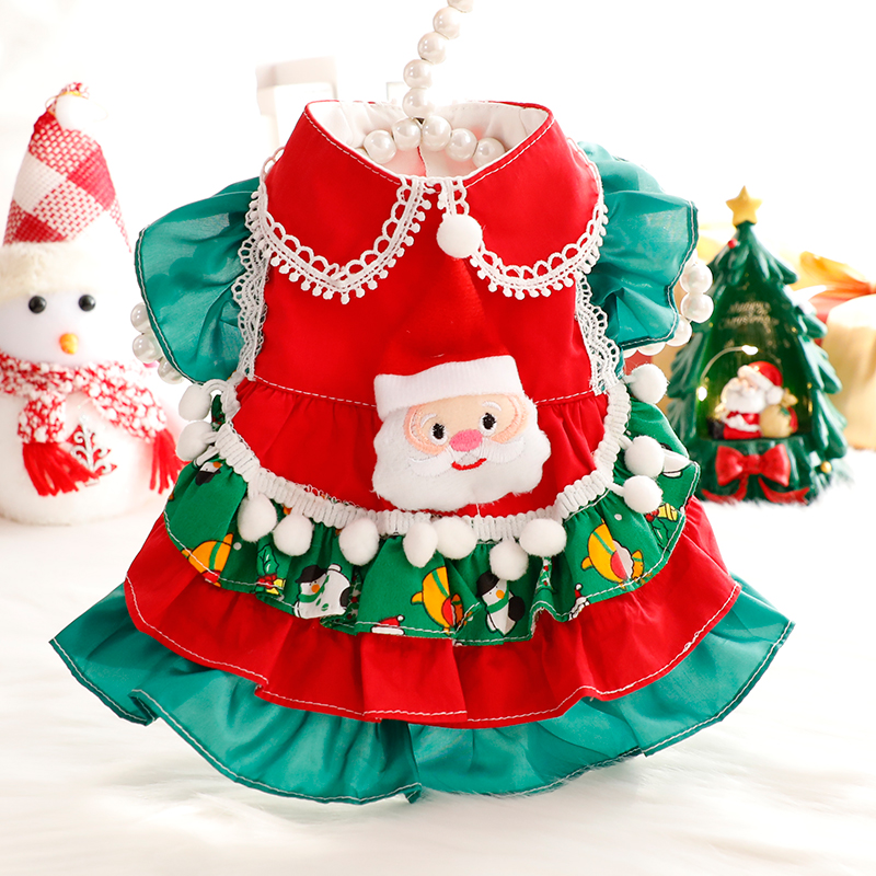 犬服 聖夜の天使ワンピース大型犬用装飾服