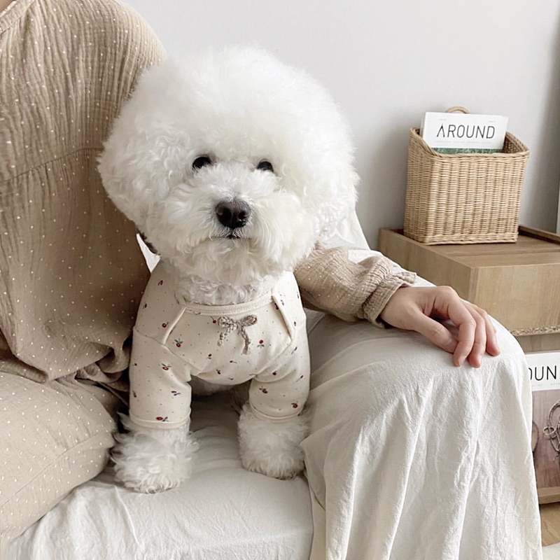 犬服 ふわもこおやすみロンパース