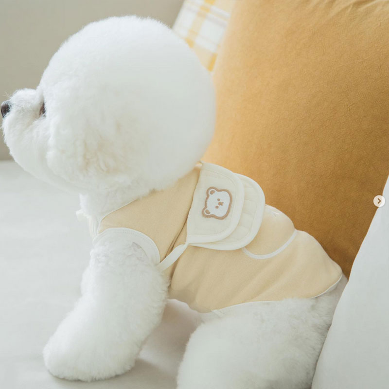 犬服 もこもこボア襟の軽量キルティング犬用ダウンベスト