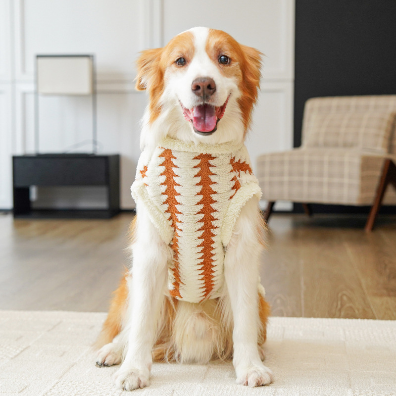 犬服 北欧風ジグザグ模様のあったか犬服ニット