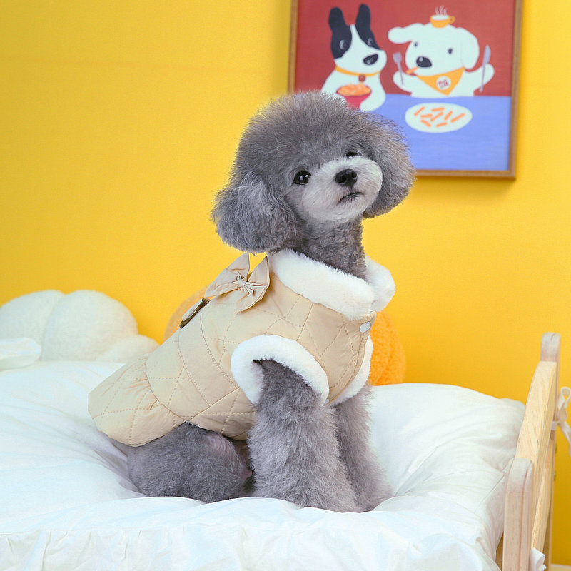 犬服 可愛いベスト型防寒着 中小型犬用秋冬新作