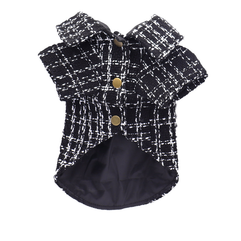 犬服 上品ツイード風チェック柄トレーナー