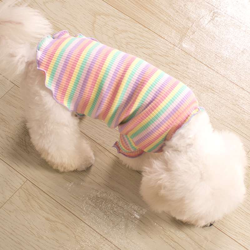 犬服  ワンちゃん用パステルボーダーシャツ