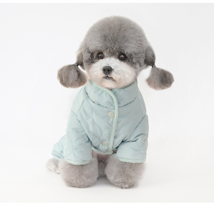 犬服 キルティング中綿入り四足つなぎ防寒服