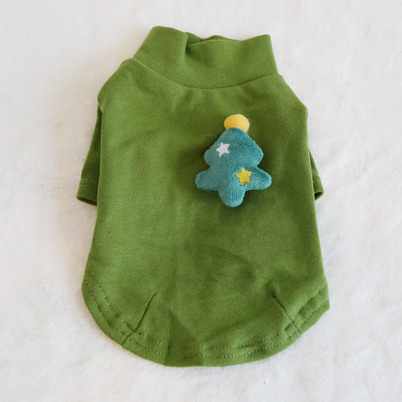 犬服 聖夜のブーツ刺繍もこもこ長袖犬服