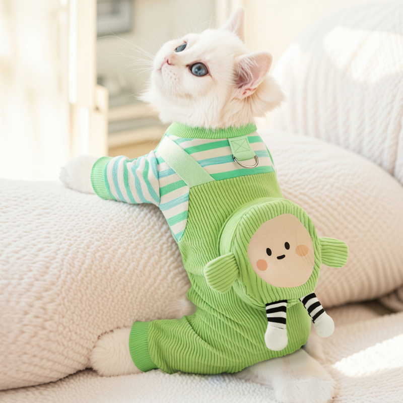 犬服 まんまるお顔のぬいぐるみニット