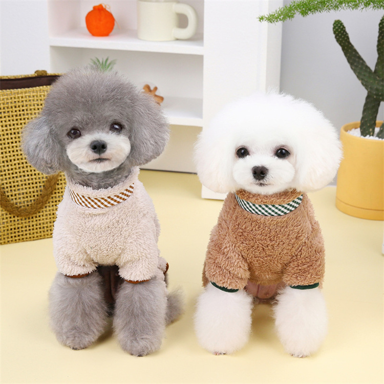 犬服 小型犬用もこもこ暖かベスト秋冬