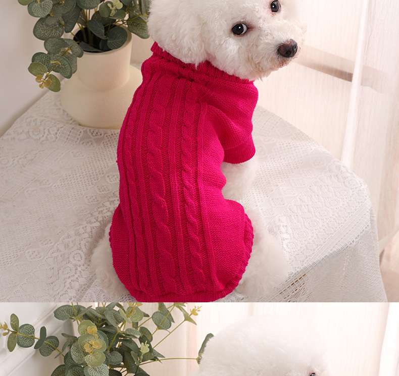 犬服  もこもこニットセーター 愛犬用あったか冬服