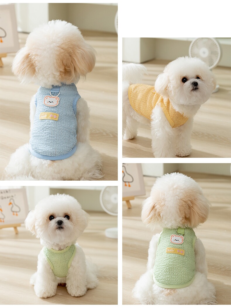 犬服 くまさんワッペン付きタンクトップ