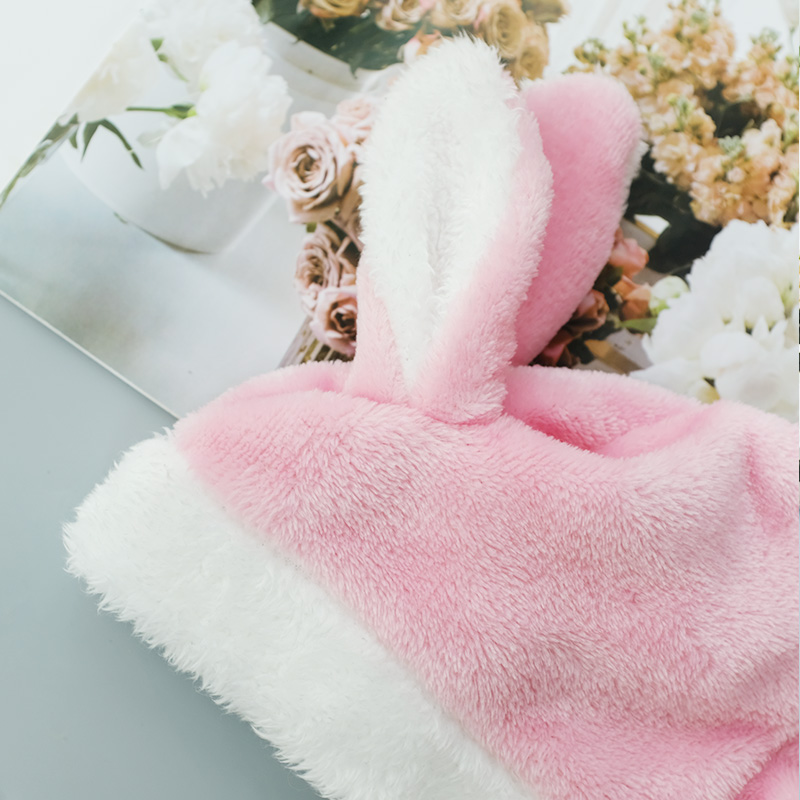 犬服 もこもこうさぎ耳付きフード犬服