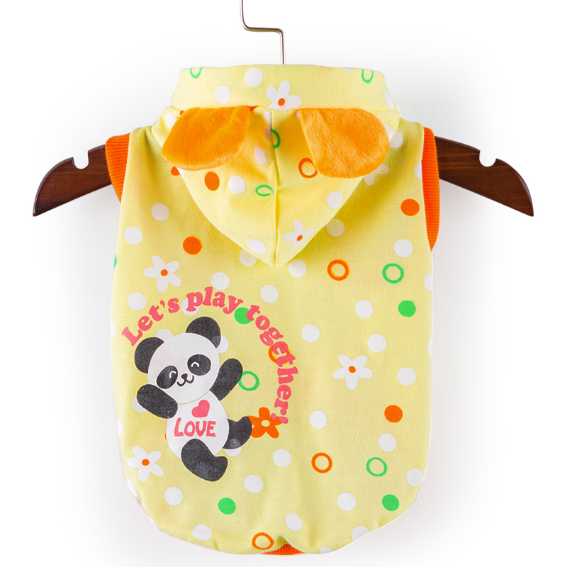 犬服 水玉模様とパンダ柄のポップな愛犬用パーカー