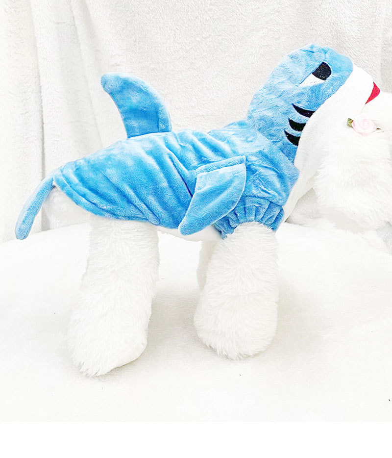 犬服 海の生き物なりきり鮫モチーフ犬用着ぐるみアウター