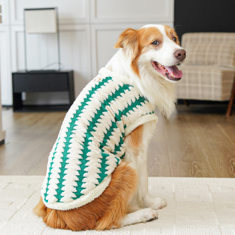 犬服 北欧風ジグザグ模様のあったか犬服ニット