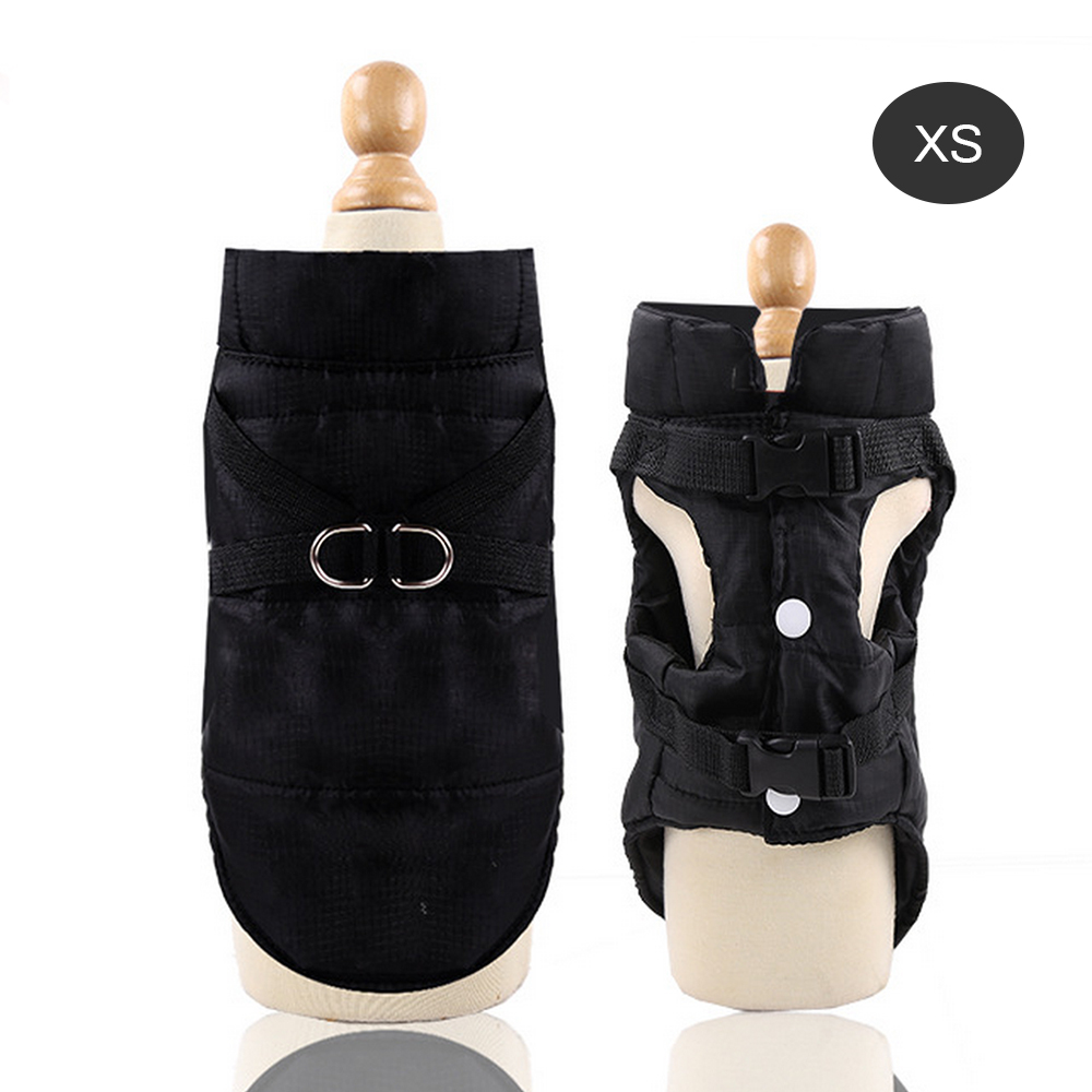 犬服 中型犬用ハーネス一体型ダウンベスト