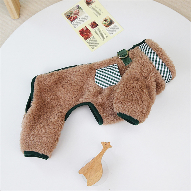 犬服 小型犬用もこもこ暖かベスト秋冬