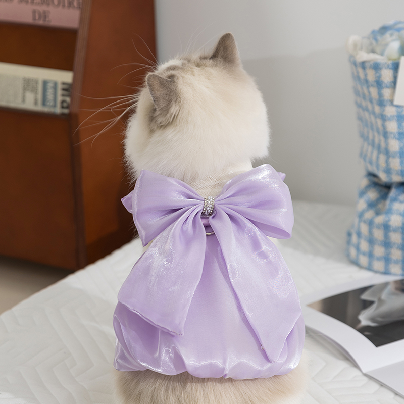 犬服 姫リボンパーティードレス