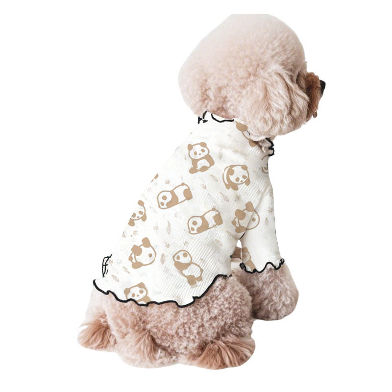 犬服 愛らしいぱんだ総柄ワンピース風トレーナー