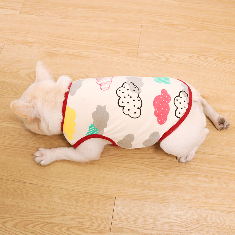 犬服 きのこ柄のポップで可愛い犬用タンクトップ