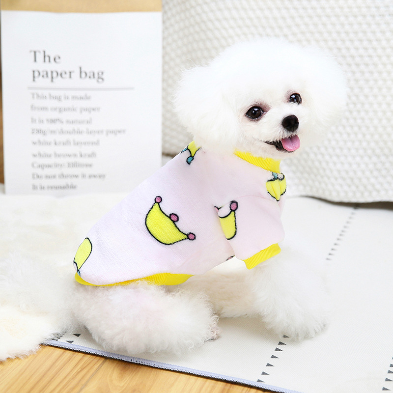 犬服 可愛い果物と動物プリント柄トレーナー