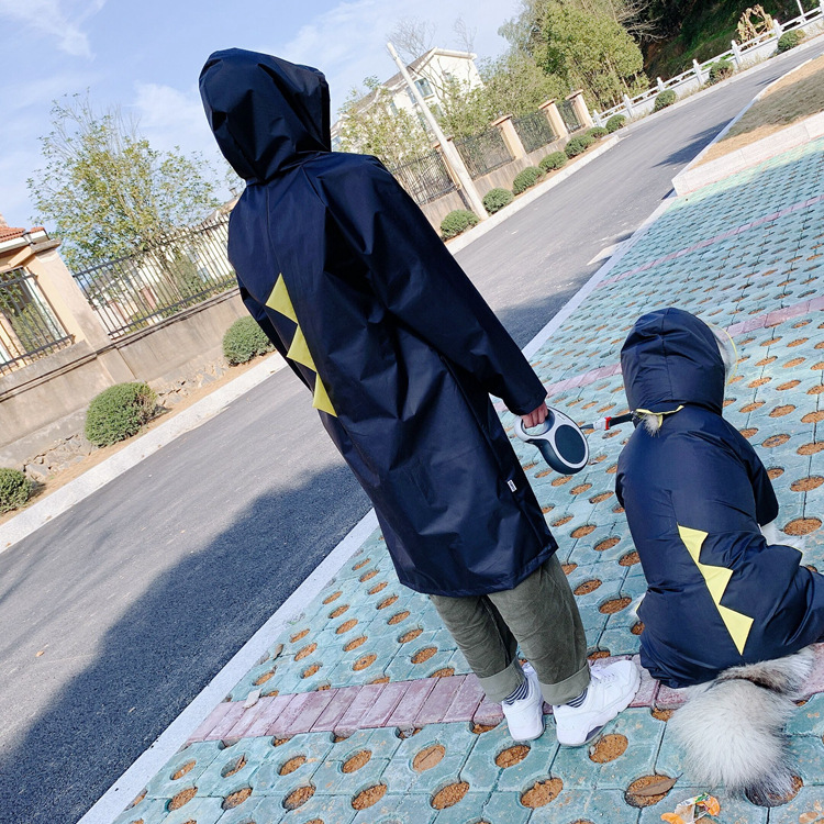 犬服 全身防水付帽子型レインコート