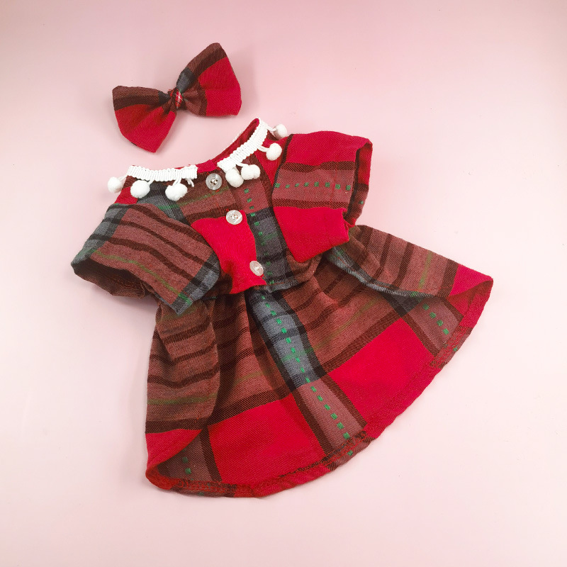 犬服 クラシックチェック柄トレーナー背中リング付き