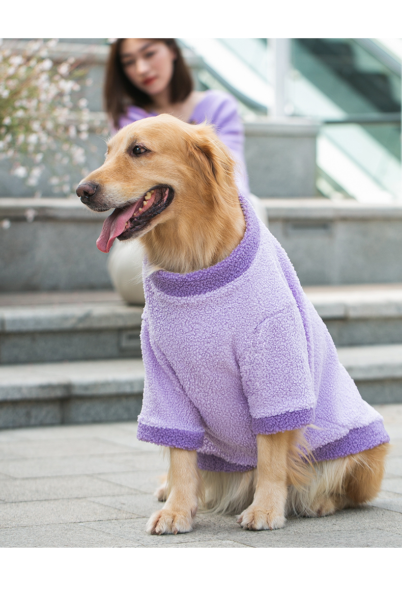 犬服 柴犬刺繍入りもこもこボア素材トレーナー
