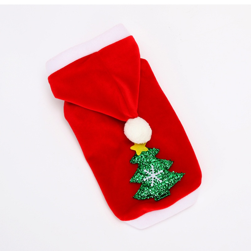 犬服 聖夜のもみの木刺繍頭巾風犬服