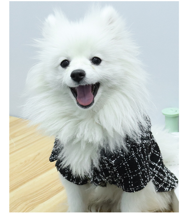 犬服 上品ツイード風チェック柄トレーナー